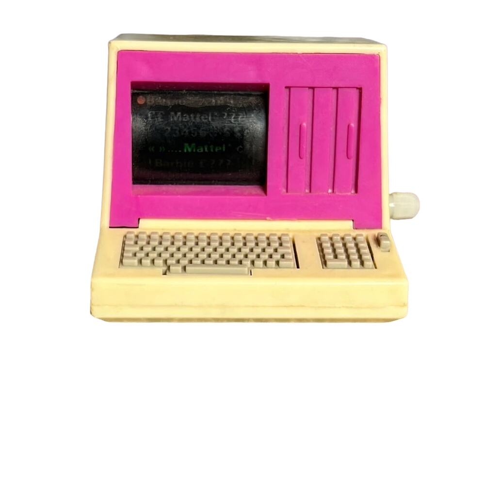 Vintage 1980s Barbie Wind-up Computer desktop